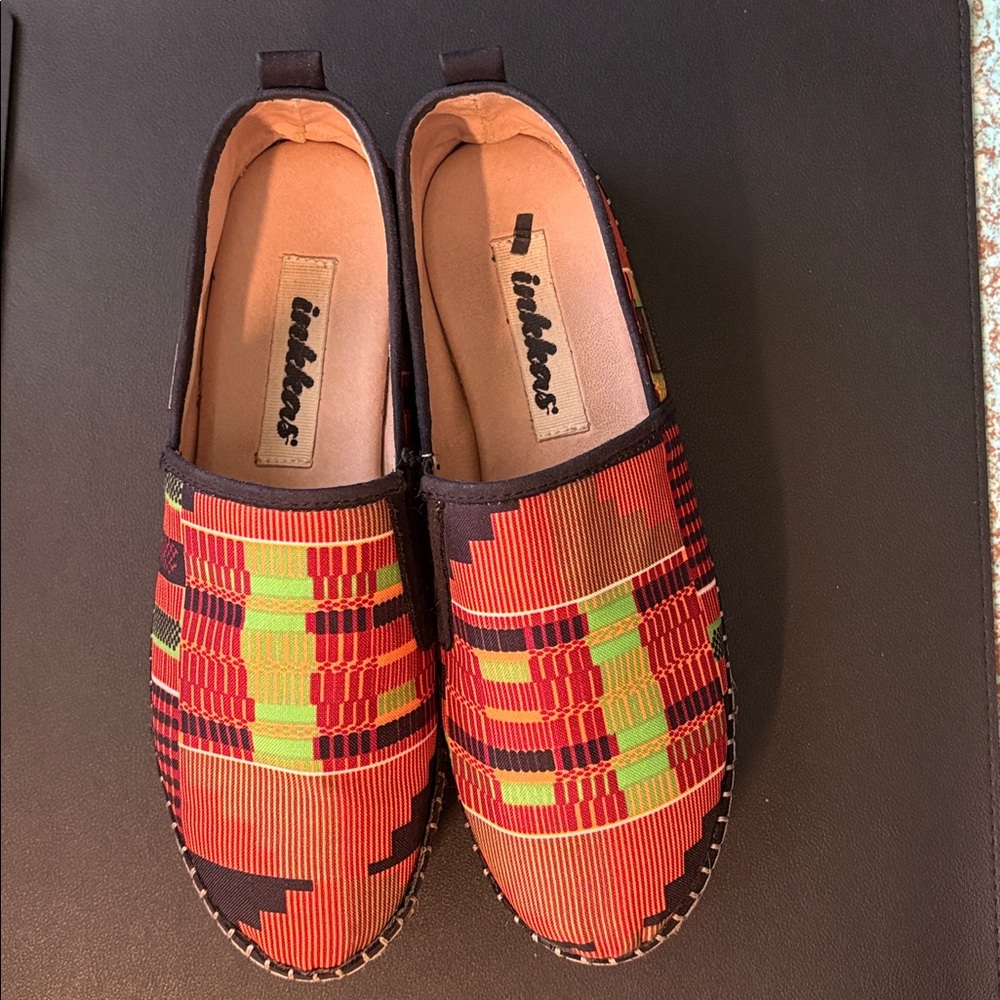 Inkkas Orange and Green Kento-style Espadrille